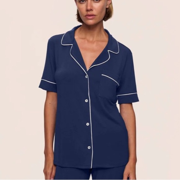 Eberjey Other - EBERJEY TENCEL Modal Short Sleeve Women's Navy Blue Pajama TOP SMALL